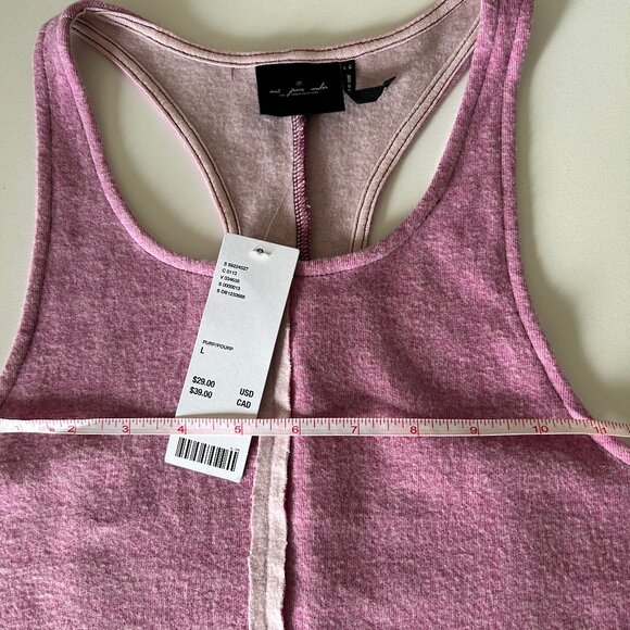 NWT Urban Outfitters Large Purple Raw Hem Fleece Crop Tank Top - Picture 13 of 15
